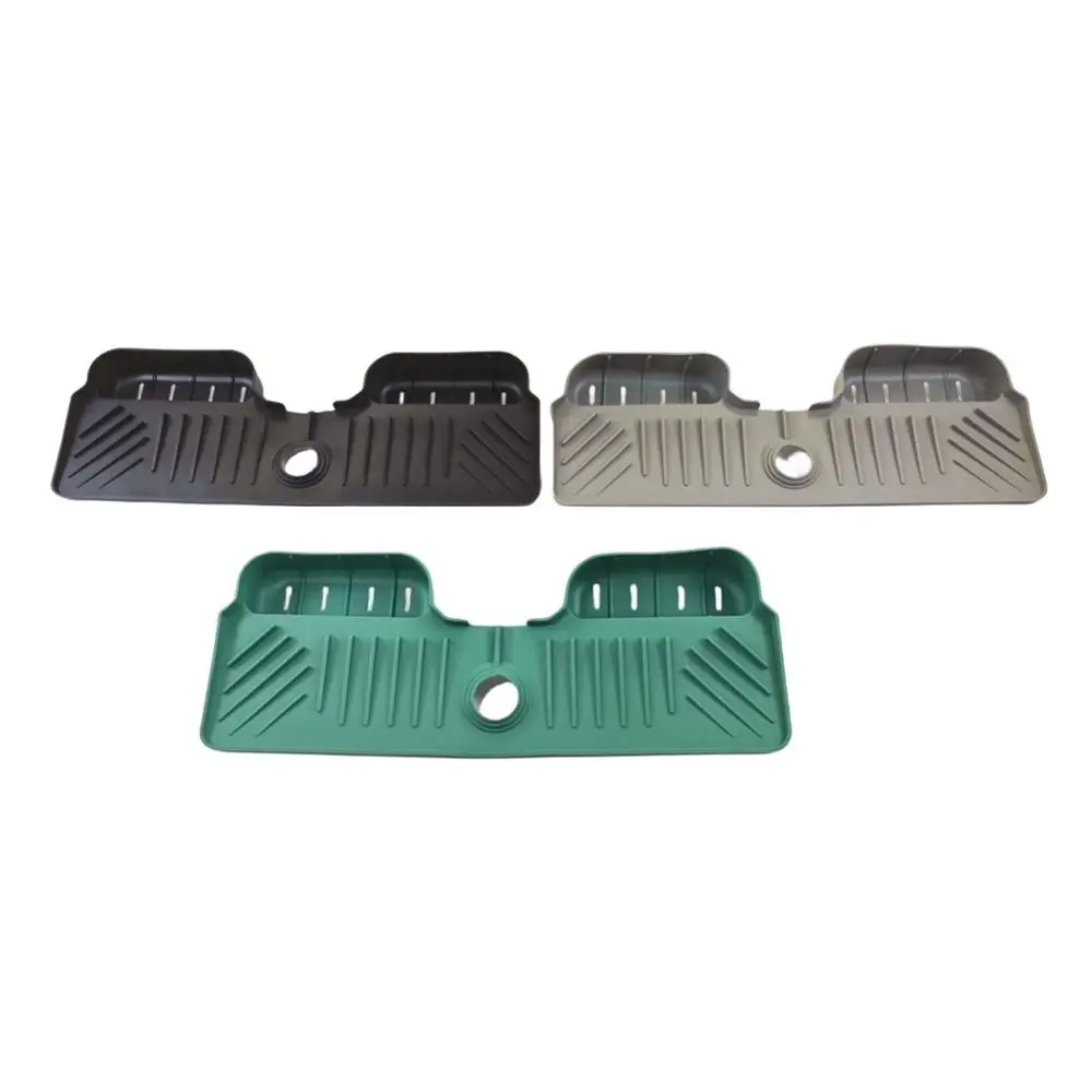 Silicone Faucet Splash Guard Mat Soft Splash Proof Faucet Water Catcher Mat with Dish Sponge Holder Self Draining