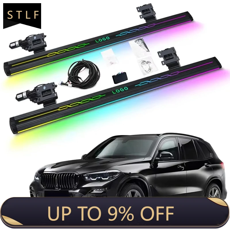 

Electric Running Boards Retractable Aluminum Alloy Neon LED Light Automatic Power Side Step for X5 G05 2019-2024 with Carry Bag