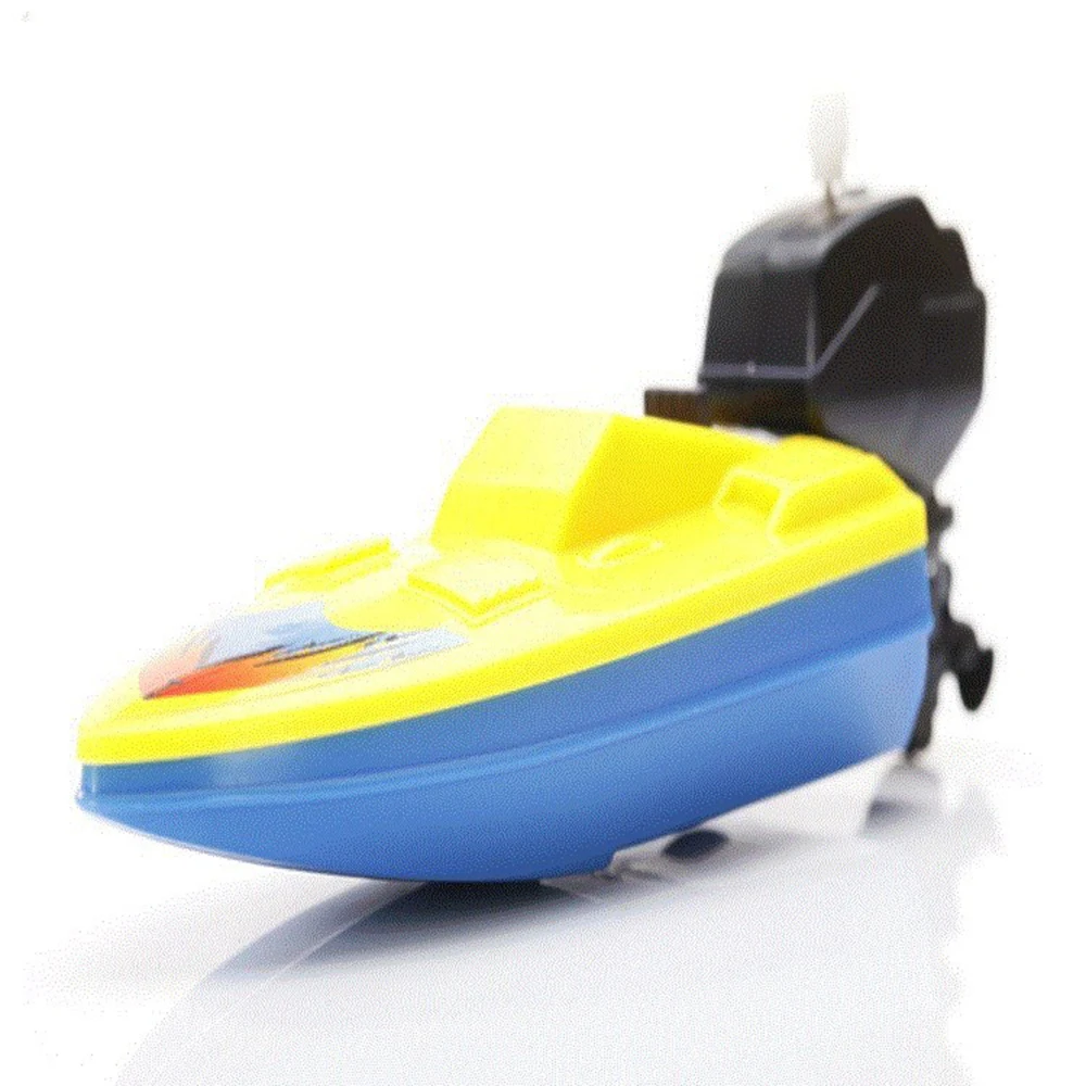 Kids Playing Float In Water Bathtub Shower Clockwork Toys Small Steamboat Wind Up Toy Speed Boat Ship