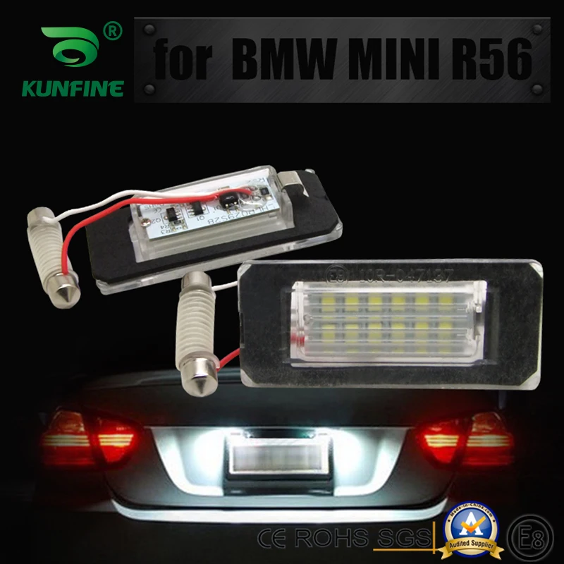 For BMW R55 R52 R55 R55N R56 R56N R57 R57N R58 R59 High Brightness LED Number License Plate Lights OEM No. 51132756227  2Pcs