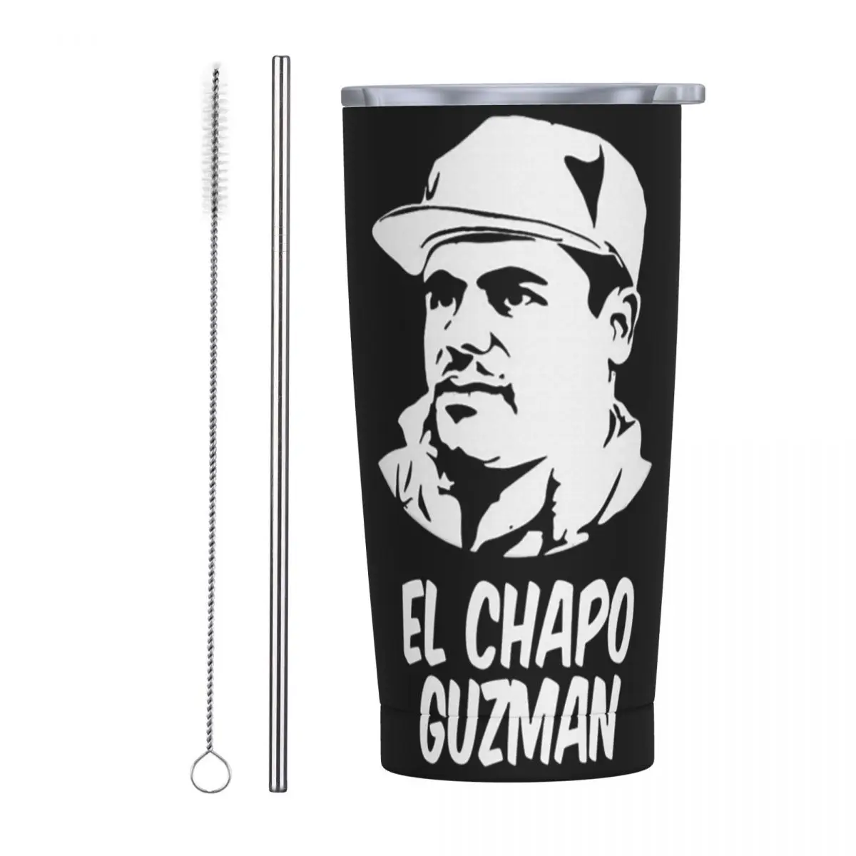 Joaquin El Chapo - Guzman Narcos Crime TV Pablo Escobar Stainless Steel Tumbler Vacuum Insulated Mugs Thermal Cold Bottle Straws