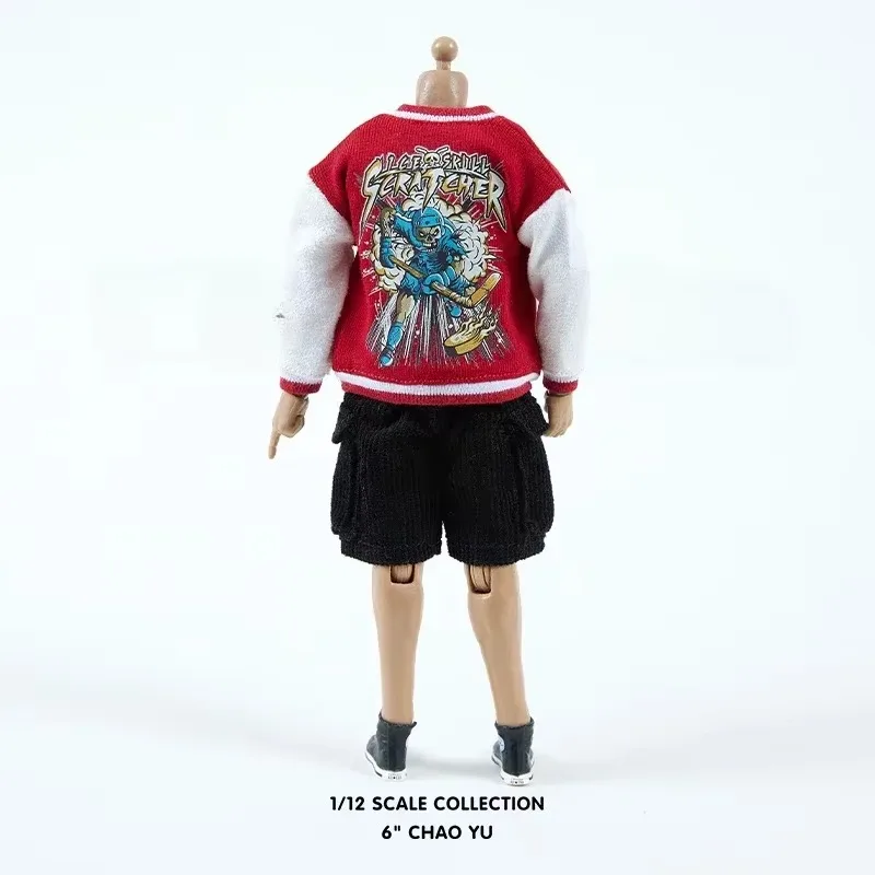 1/12 Scale ทหารชาย Casual เบสบอลสั้นกางเกงชุดเสื้อผ้าสําหรับ 6in Action ของเล่นตัวเลขตุ๊กตา