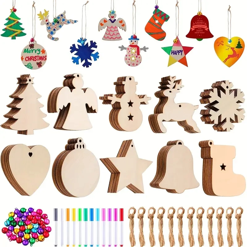 10pcs Whimsical Christmas Decorations Set - Creative DIY Graffiti Painting Chips for Home and Outdoor Decor Festive Season