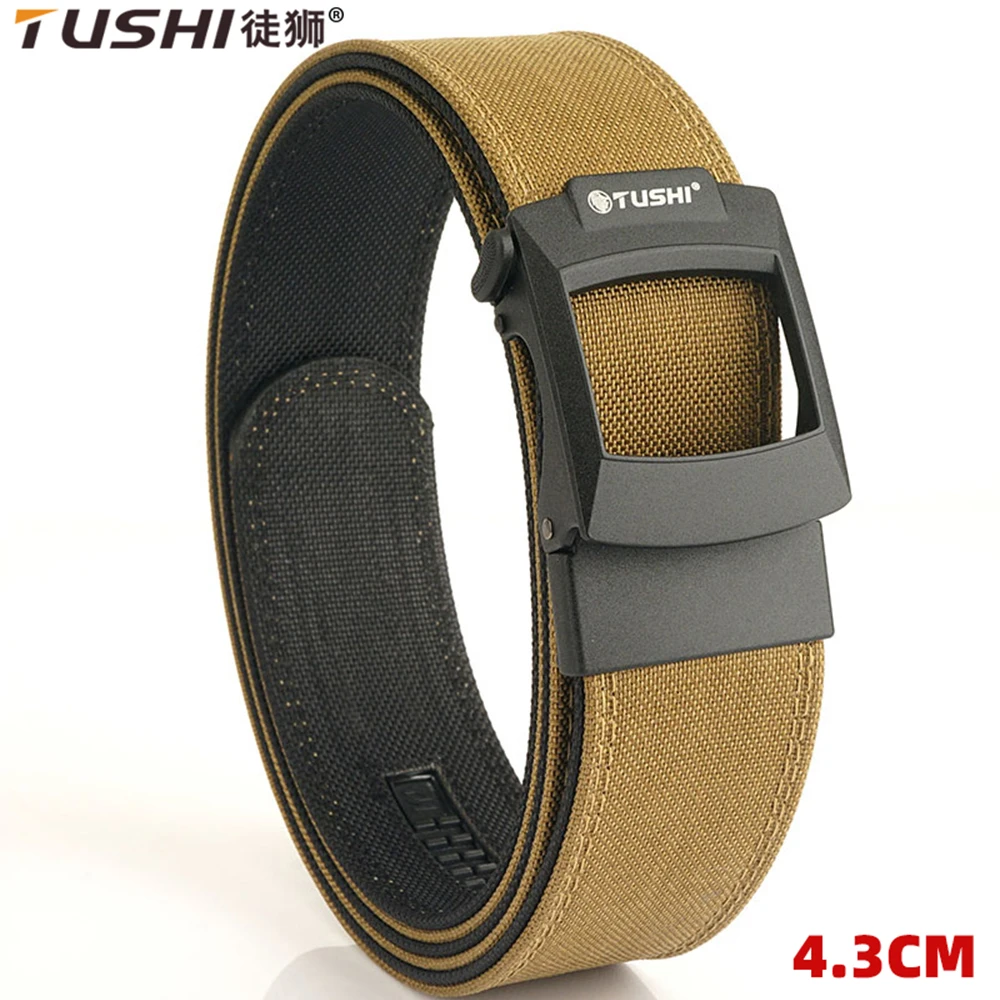 

TUSHI New Military Belt for Men Sturdy Nylon Metal Automatic Buckle Police Duty Belt Tactical Outdoor Girdle IPSC Accessories