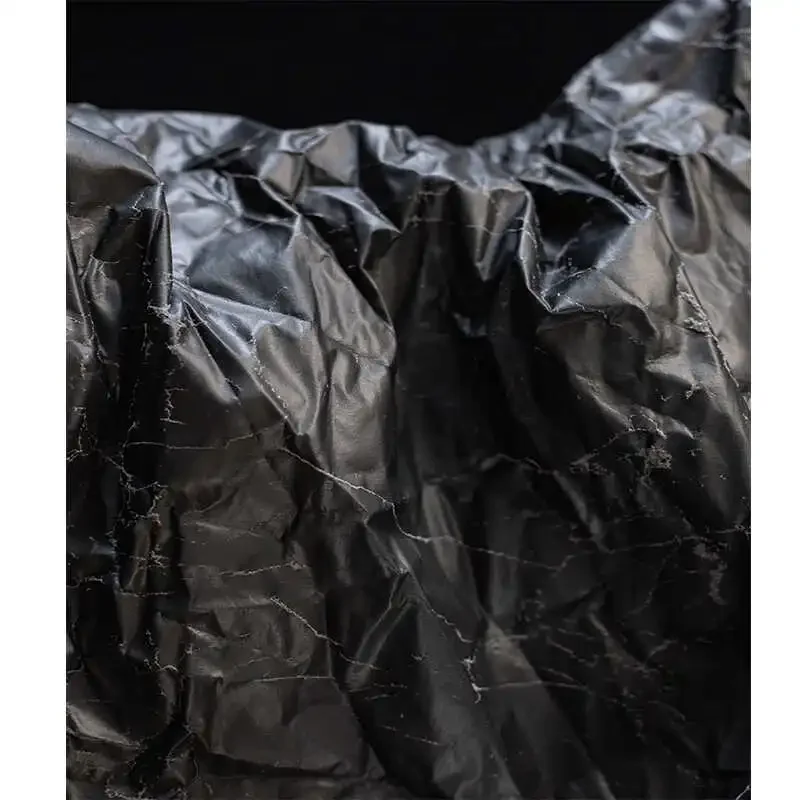

Black Gray Wrinkled Matte Coated Fabric for Hard Creative Fashion Designer Fabrics for Sewing By The Yard Cloth Material