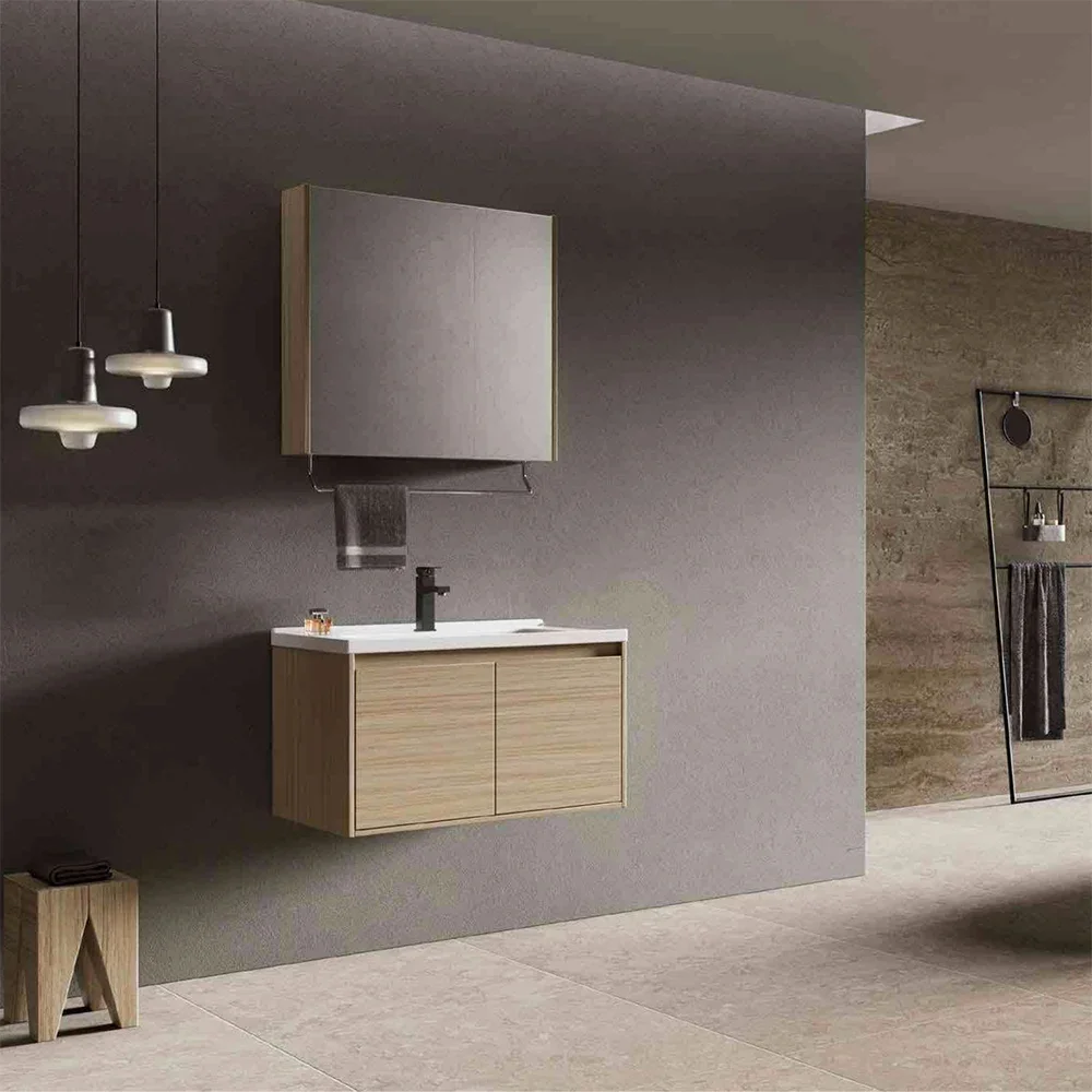 

Wholesale Hotel Furniture Modern Design Bathroom Vanity Set Pvc Bathroom Cabinet With Sinks And Mirror