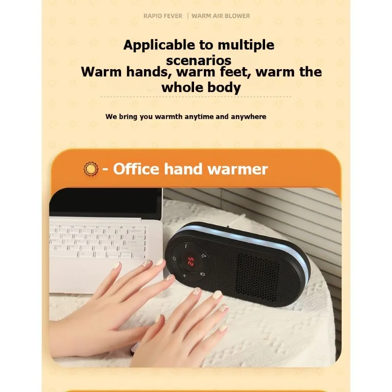 

ABWM-Для мини-электрического обогревателя с красочной подсветкой, подходит для офисных столов, домашнего использования, небольшого настенного электрического обогревателя. ЕС