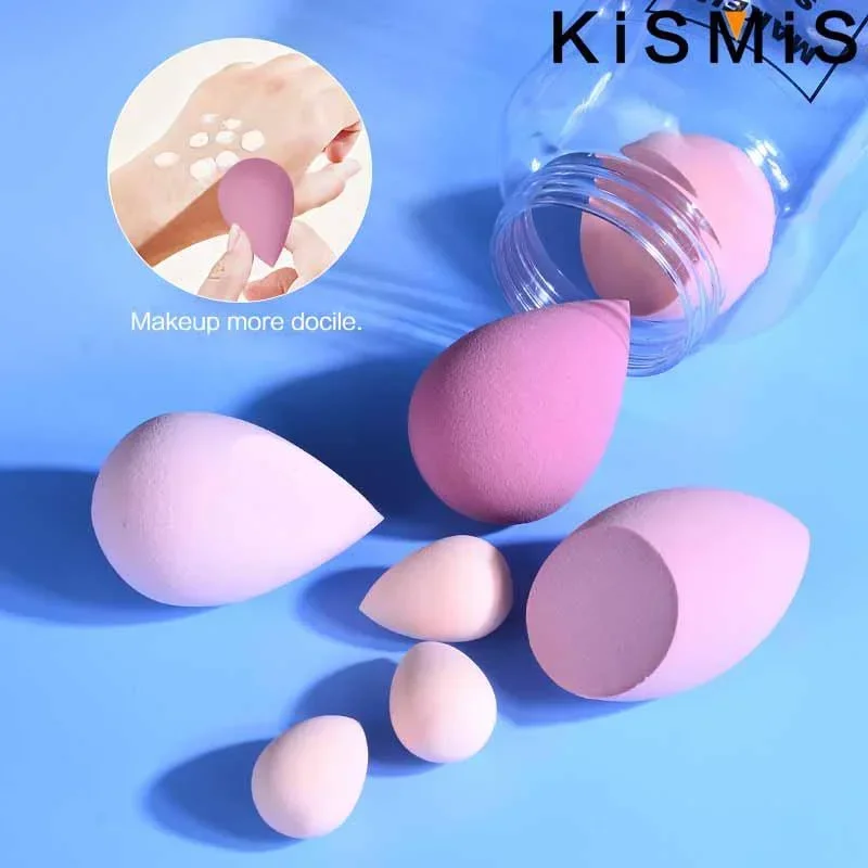 KISMIS 7 ピース/セットソフトウェットとドライ使用メイクアップスポンジセット化粧パフメイクアップスポンジファンデーションパウダースポンジ美容ツール