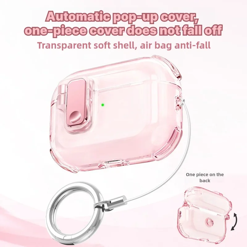 

Electroplating Switch for AirPods 4th Generation Transparent Cover Shockproof Protector For Woman for AirPods 4 Headphone Cases