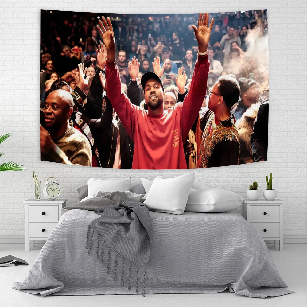 Kanye 2024 Flags Room Decorations Support for Kanye West US President Tapestry Funny Meme Wall Tapestry Aesthetic Room Decor