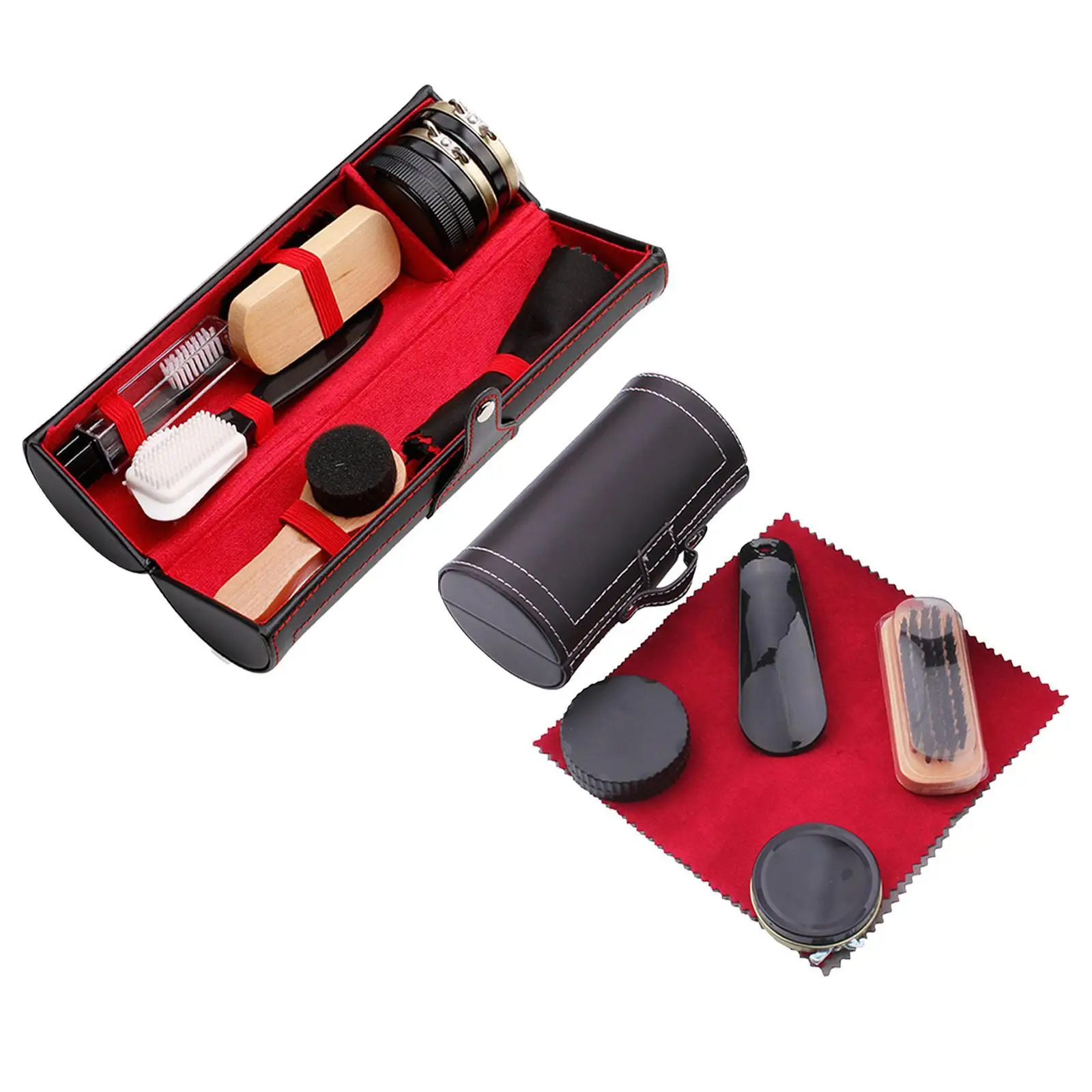 Shoe Care Kit for Leather Shoes, Sneakers & Boots Versatile Shoe Cleaner Travel Buffing Cloth Shoe Polishing Tool Shoe Shine Kit