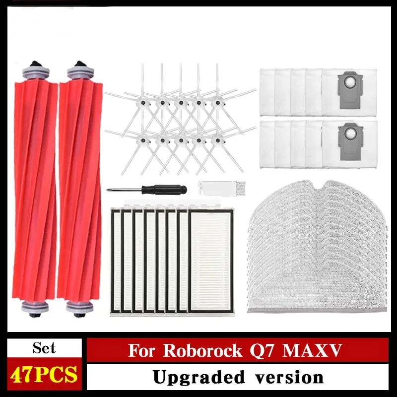 Roller Cover For Roborock Q7 Max / Q7 Max+ / T8 Dust Bag Hepa Filter Accessories Main Side Brush Mop Robot Vacuum Cleaner Parts