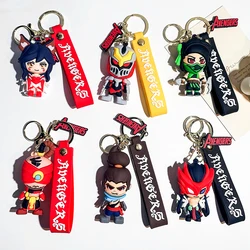 Hot Game League of Legends Figure Silicone Keychain Akali Lee Sin Ahri Yasuo Yone Pendant Keyholder Jewelry Accessories