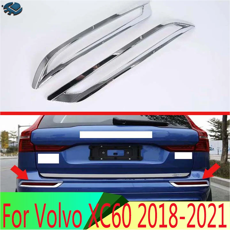 

Для Volvo XC60 2018-2021 2019 2020 ABS хромированный задний отражатель противотуманная фара крышка лампы накладка рамка Стайлинг гарнир