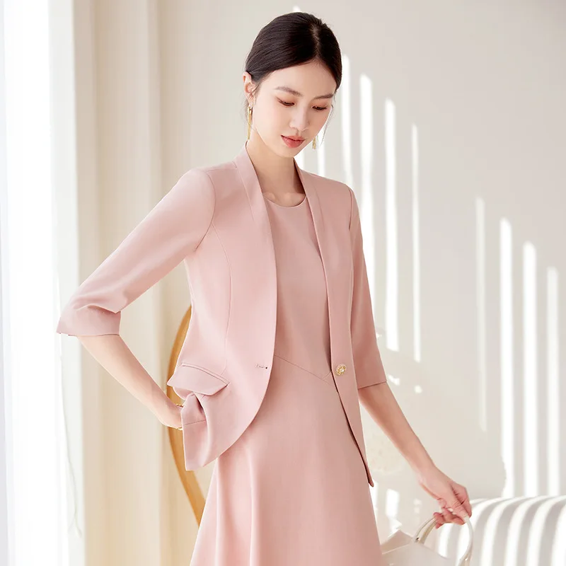 2024 Spring Summer Formal Blazers OL Styles Professional Office Work Wear Suits with Blazer Coat and Dress Female Career Outfits