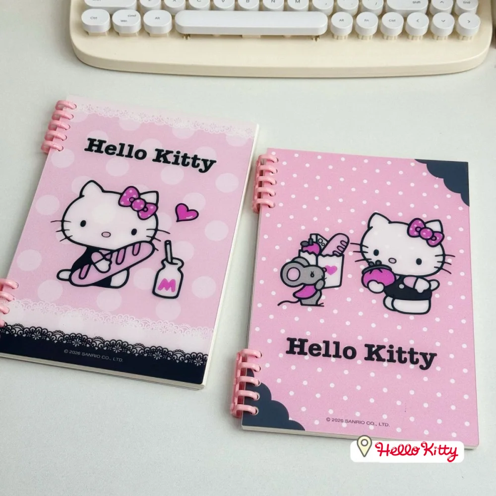 Genuine Sanrio Hello Kitty A5 Notebooks Cartoon Portable Loose-Leaf Scrapbook Student Diary Planner Office Workbook Girls Gifts