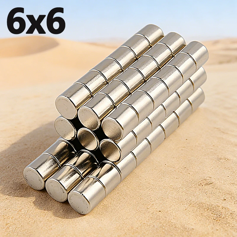 10-200pcs 6x6mm Magnet N35 NdfeB Permanent Magnetic Imanes Strong Round Neodymium Magnet 6*6 Mm Accessory Office Fridge Garage