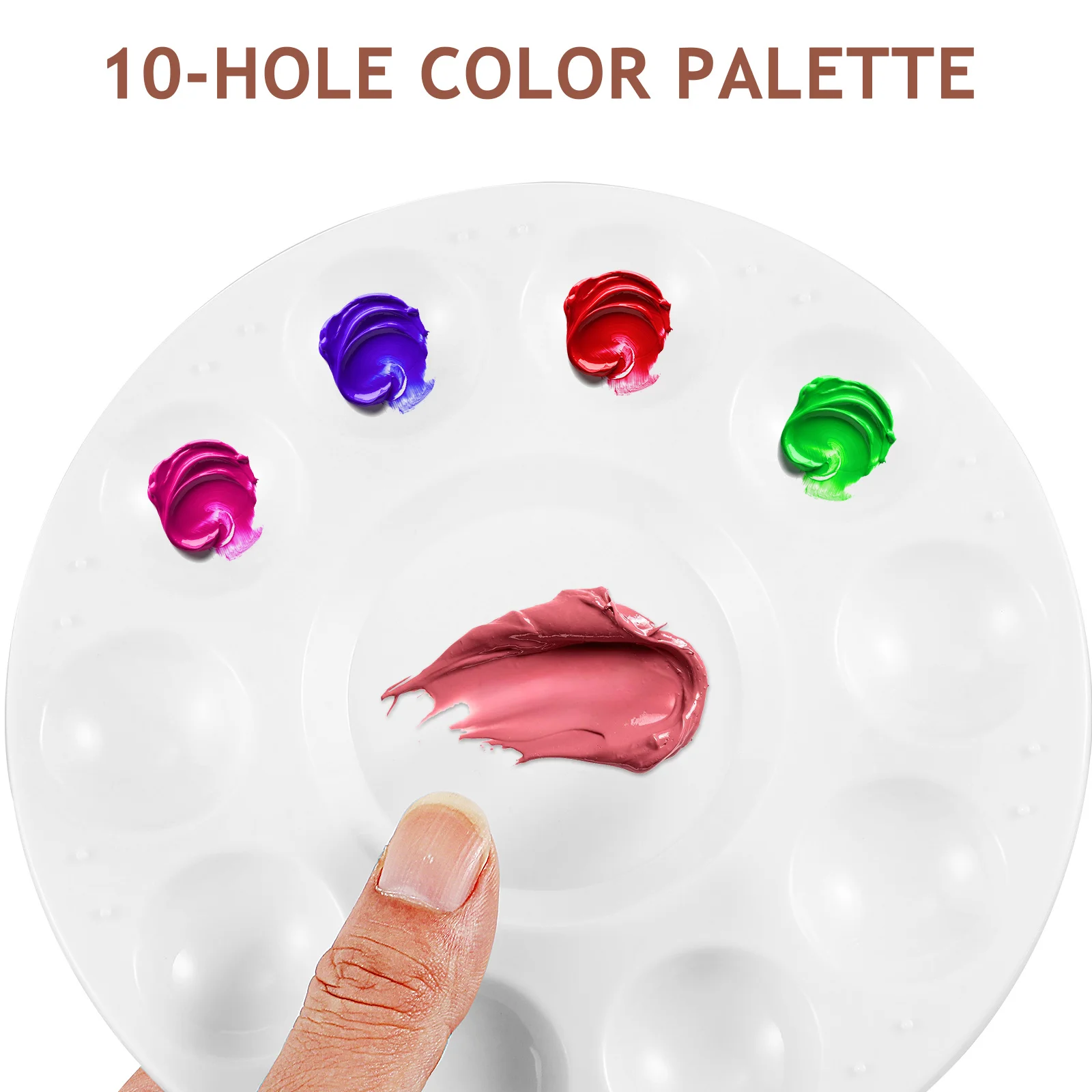 Набор кистей для рисования из 10 шт. с палитрой для акрилового масла, акварели, искусства, начинающих художников, ремесленное украшение