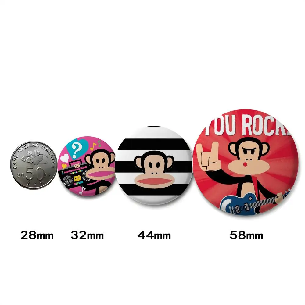 Lustige Affen-Logo-Abzeichen, rund, exquisite Abzeichen, Broschen, kreative Anstecknadeln für Kleidung, Hut, Rucksack, Geschenkzubehör