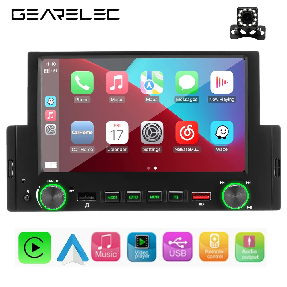 1 Din Universal Android Auto Car Radio 6.2