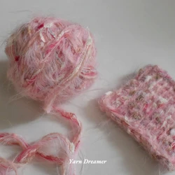 100g Plush Yarn Pink Wool Yarn for Crochet Thread Peach Color velvet yarn chunky Fancy yarns for Knitting and crochet