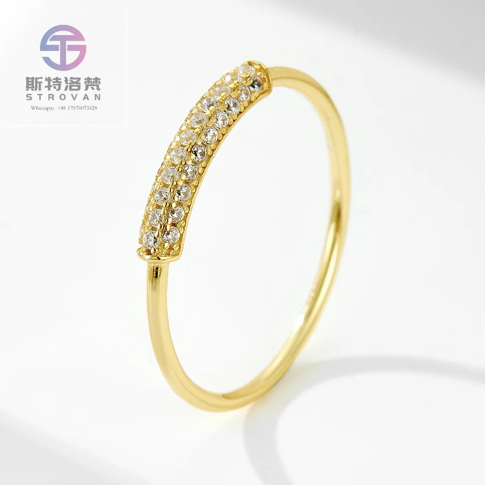 

S925 Sterling Silver Zircon Ladies Ring Minimalist European American Design Fine Jewelry for Women Anniversary Gift