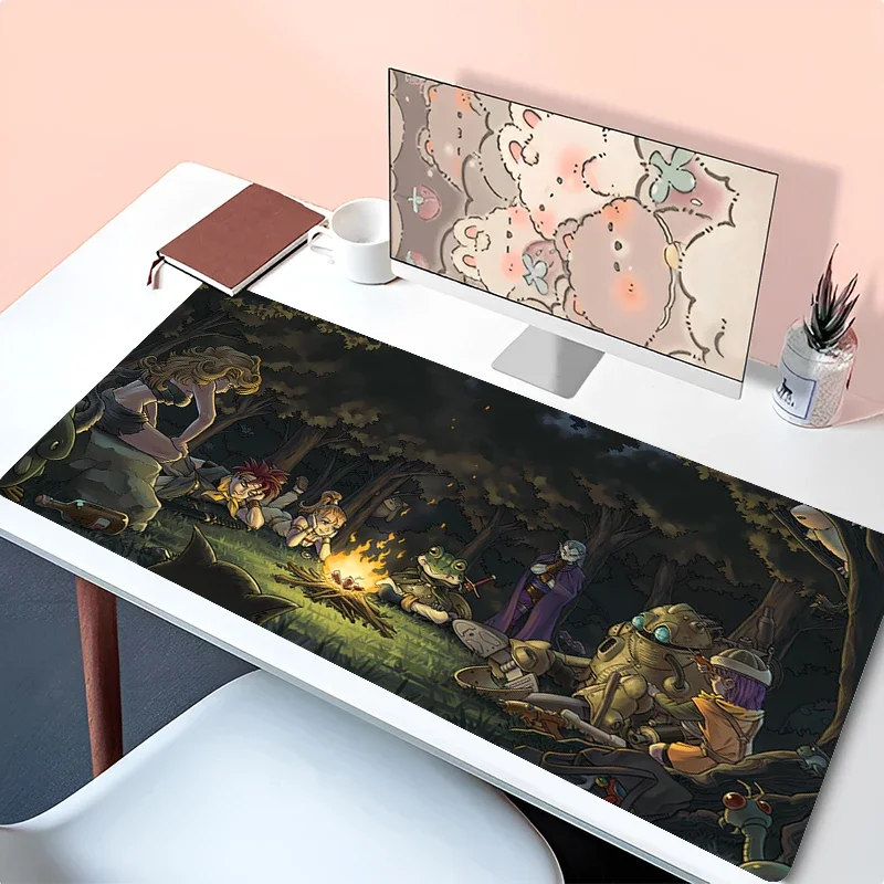 Mouse pad pc acessórios de jogos mousepad portátil anime c-chrono gatilho mesa estendida mouse tapete dos desenhos animados floresta teclado presente
