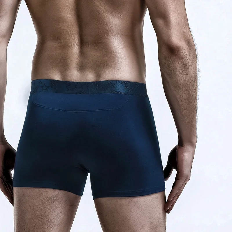 Spermatic cord bullet split underwear men's scrotal vein underpants Ice silk pouch curved flat corner English tights image 3