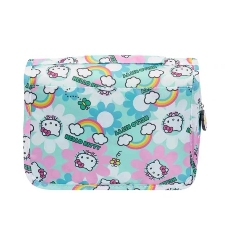 Anime kawaii olá kitty dos desenhos animados anime dobrável pendurado saco de maquiagem multifuncional viagem de negócios lavagem sacos de armazenamento brinquedo