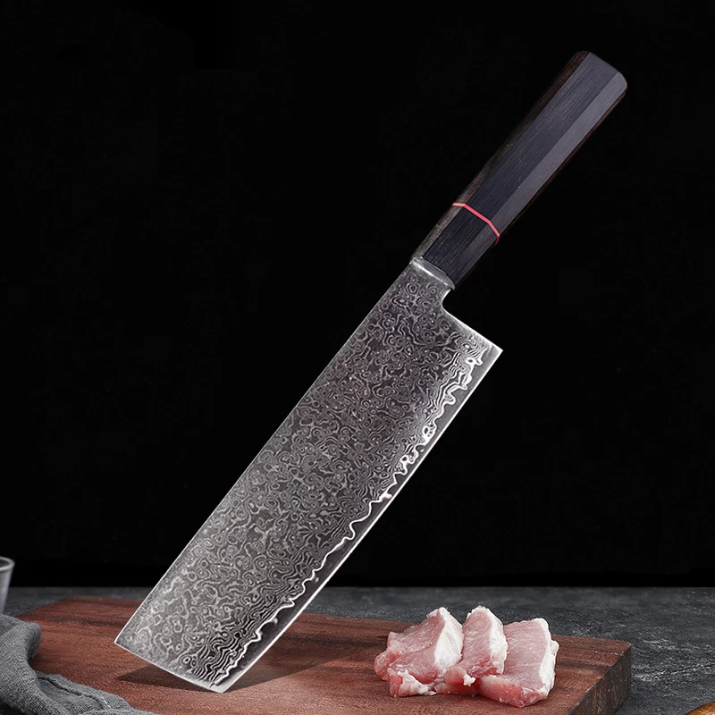 Damascus Steel Kitchen Knife Set Chef Knives Meat Cleaver Sushi Raw Fish Boning Knife VG10 Sharp Japanese Slicer for Home Use