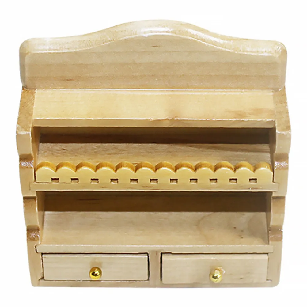 

Vintage Mini Wall Cabinet Dollhouse Furniture Wooden Miniature Bookcase for DIY Home Scene Building Creative Play Enriches