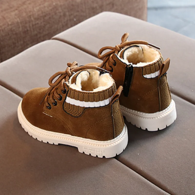 2 Style Inside Material Plush Kids Winter Boots Cotton Fabric Spring Autumn Children Shoes Baby Toddler Boys Girls Boots