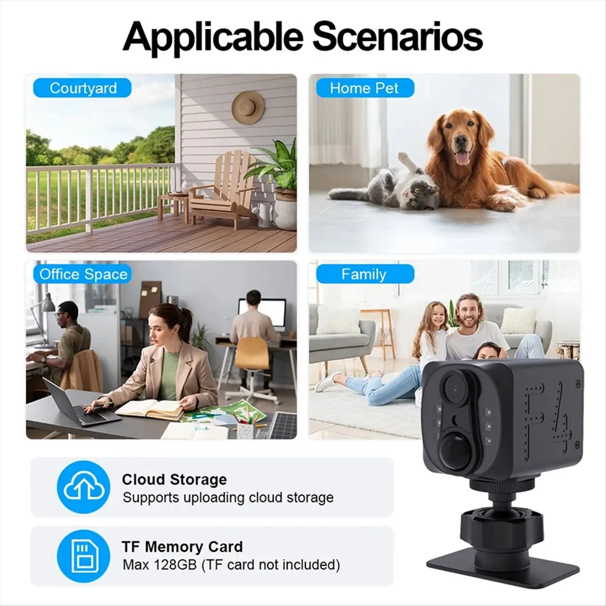 AS62 WD22 4MP Wireless Security Camera PIR Alarm Two-Way Audio Night Vision Mini WiFi Cameras Surveillance Cam 90D Standby view 5