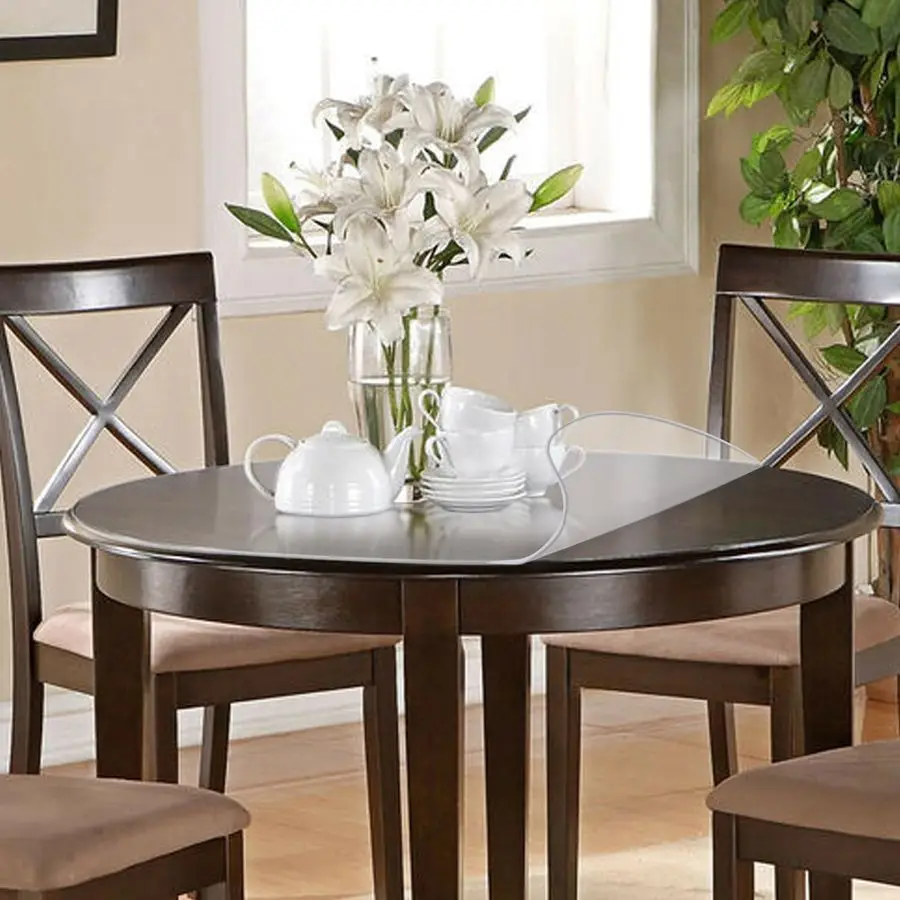 

Clear Table Protector, 42 Inch, 1.5mm Thick, Scratch Resistant, Modern Style, Perfect for Dining Room, Coffee Table