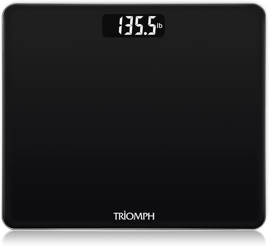 

Digital Body Weight Bathroom Scale with Step-On Technology, 400 lbs, Ultra Slim 6mm Tempered Glass, Black