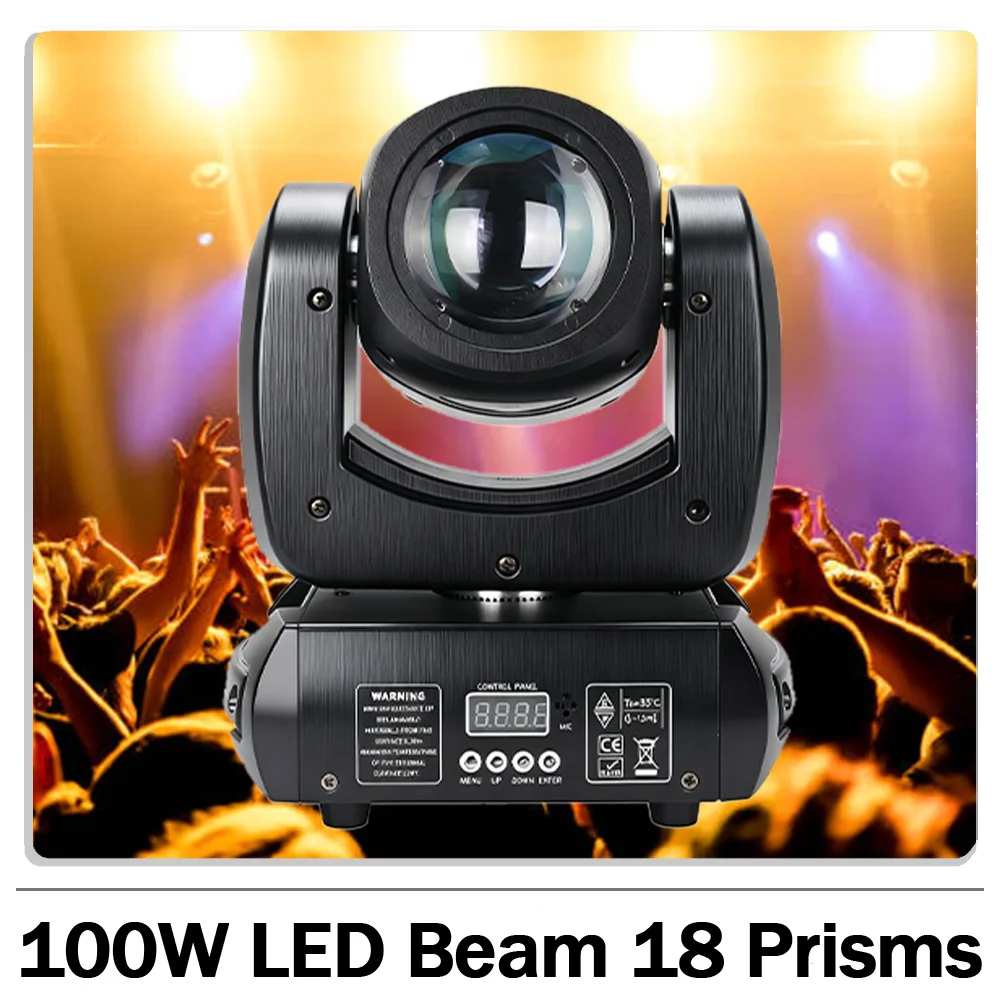 

100W LED Moving head Light with 8 Gobos 18 prisms DMX512 for DJ Disco party wedding club bar stage light