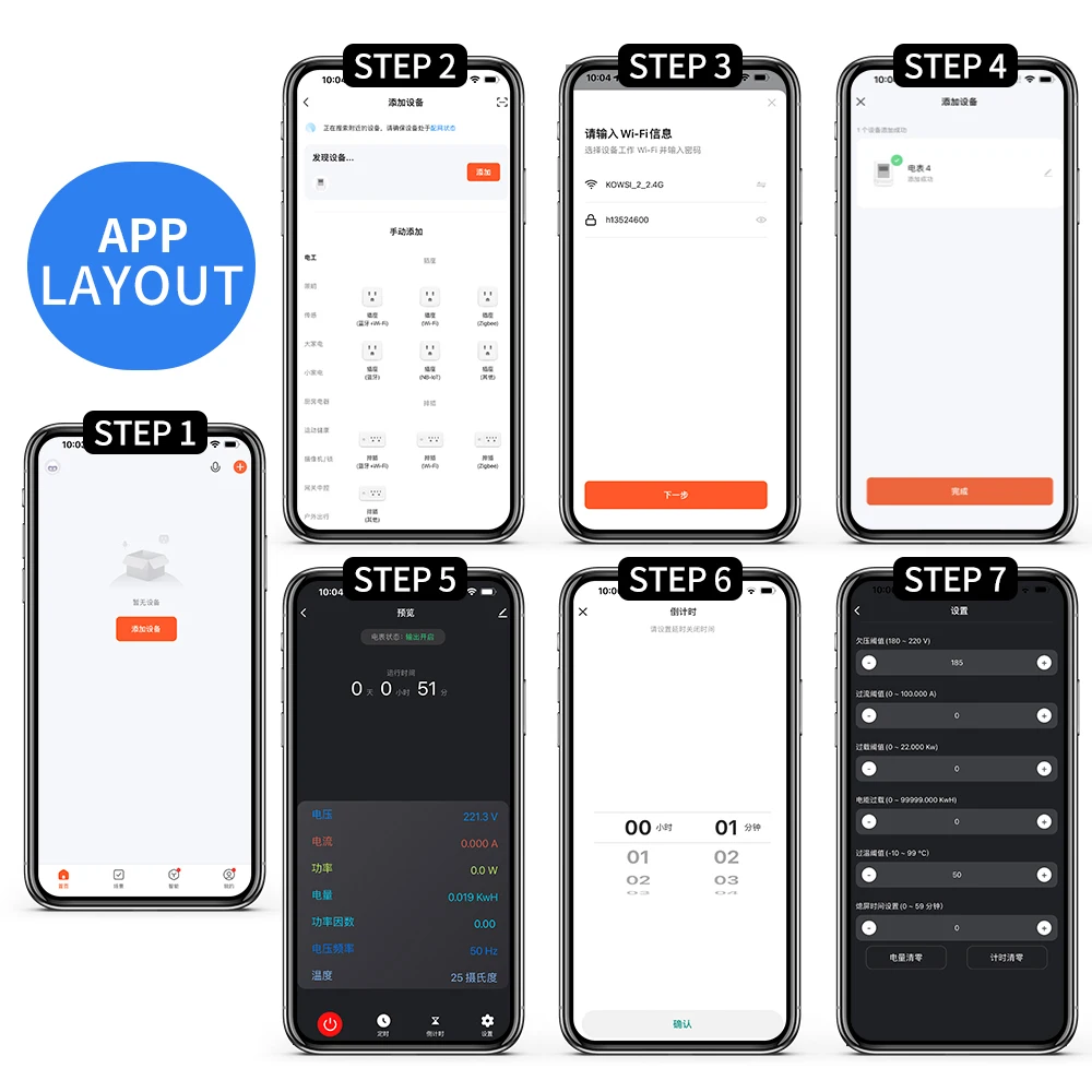 Tuya WiFi 8in1 Power Meter 2P AC Energie Meter APP Steuerung 170-270V/63A spannung und Strom Meter Strom Meter Smart Leben – Detail 16