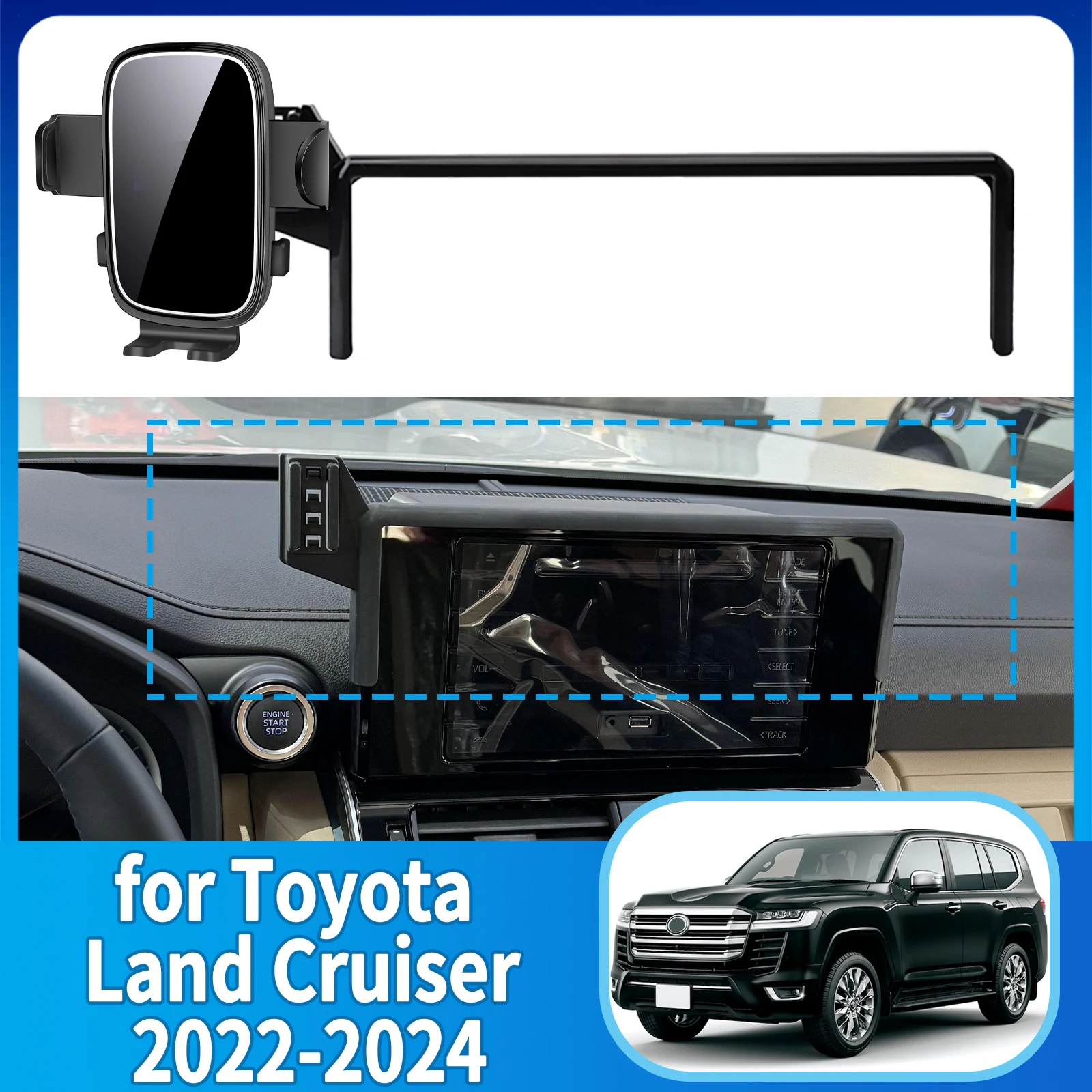 

fit for Toyota Land Cruiser LC300 GRX 2022-2024 Phone Holder, Dashboard Screen Mount Bracket Easy Installation​​ Car accessoires