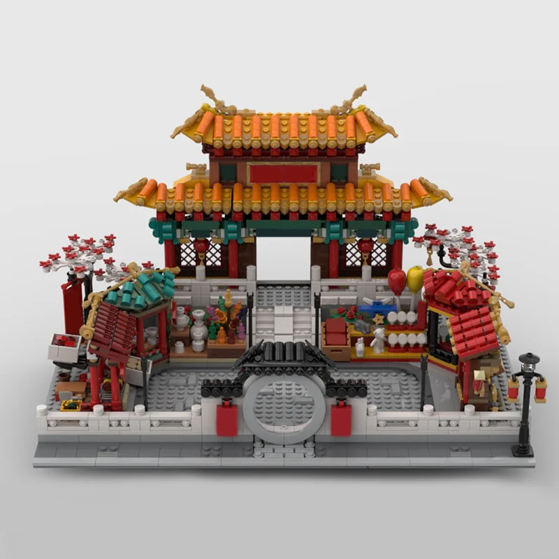 1932pcs MOC Chinees Nieuwjaar Serie Tempel Modulaire Klassieke Architectuur DIY Model Bouwstenen Verjaardag Speelgoed Cadeau