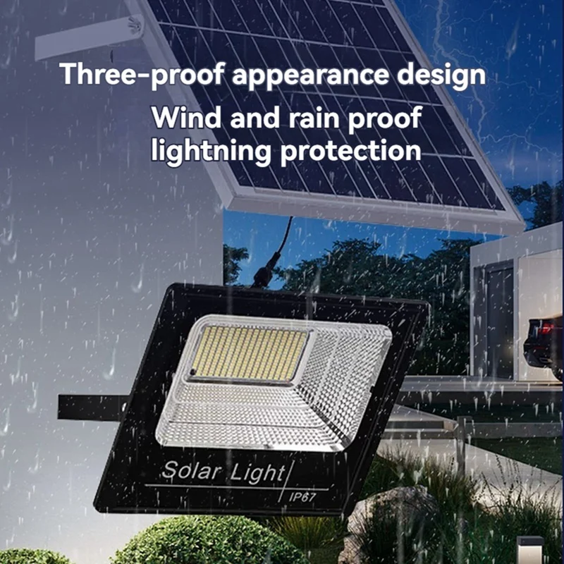 ソーラーフラッドライト 130LED 60 ワットリモコン太陽光発電スポットライト屋外防水 IP67 街路灯