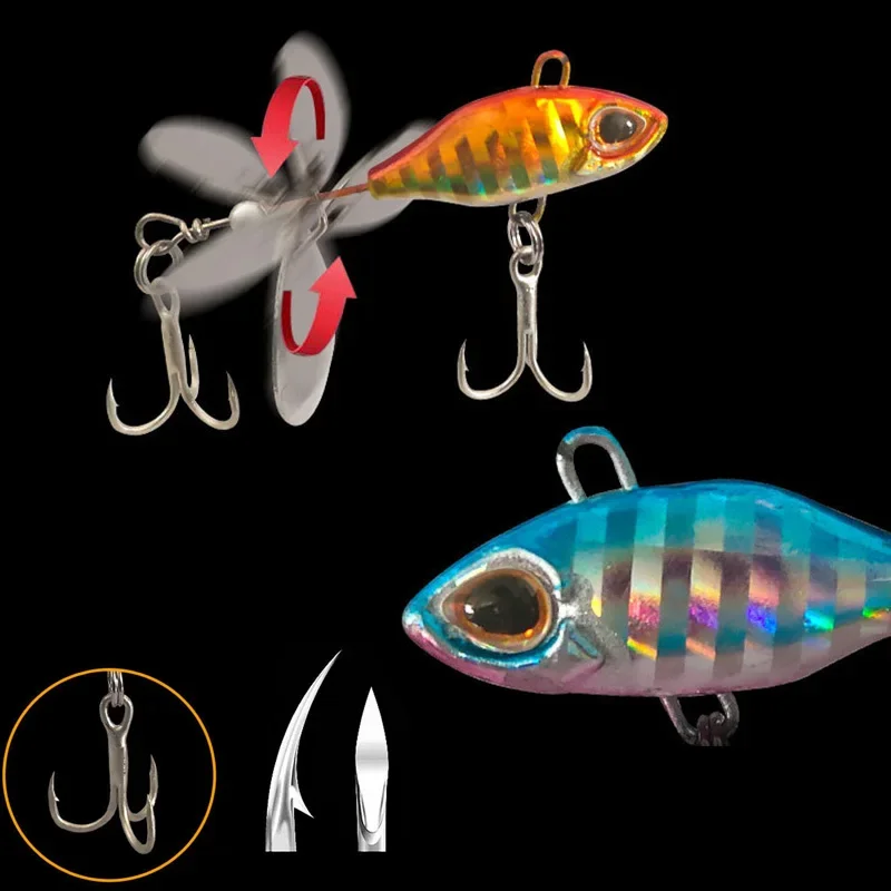 Nueva llegada 1 Uds 7g/10g/14g Metal VIB señuelo de pesca Spinner hundimiento cuchara giratoria Pin Crankbait lentejuelas cebos aparejos de pesca