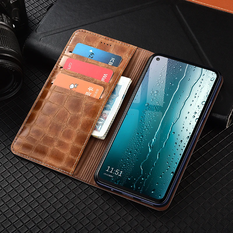 First Layer Genuine Leather Magnetic Flip Cover For OPPO Realme X XT X2 X3 K5 1 2 3 3i 5 5i 6 C1 C1 C2 C3 C11 Case Luxury Wallet