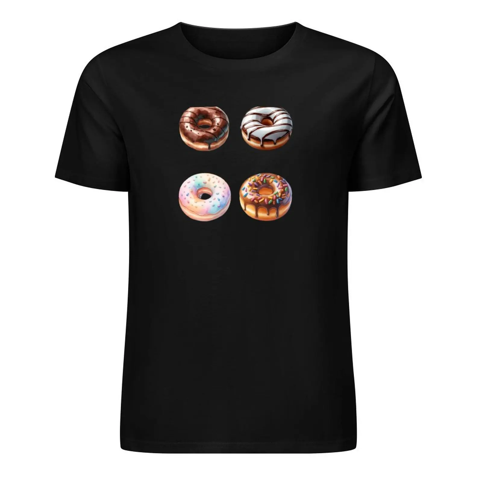 Donuts- Variety Fun Exciting Dessert Pattern T-Shirt graphics quick drying rapper graphic tees for a boy plus size men clothing