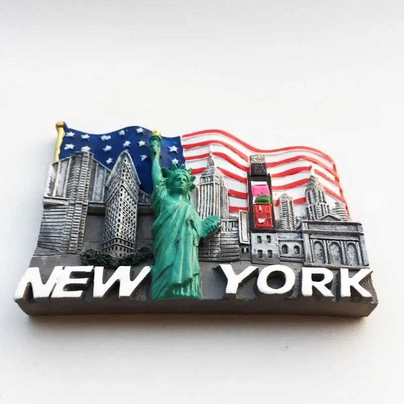 America New York souvenir da viaggio magneti da frigo USA souvenir turistici adesivi magnetici per foto Wall Creative Home Decor