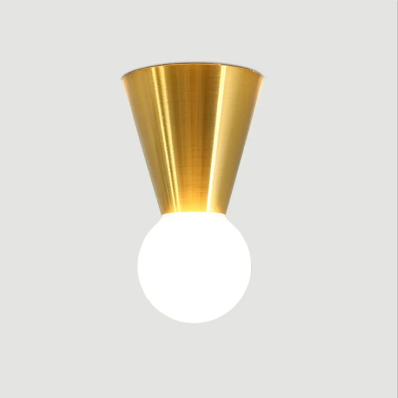 

Golden brass color Moden simple LED ceiling lamp corridor balcony passage way ceiling light mini Minimalism bathroom wall sconce