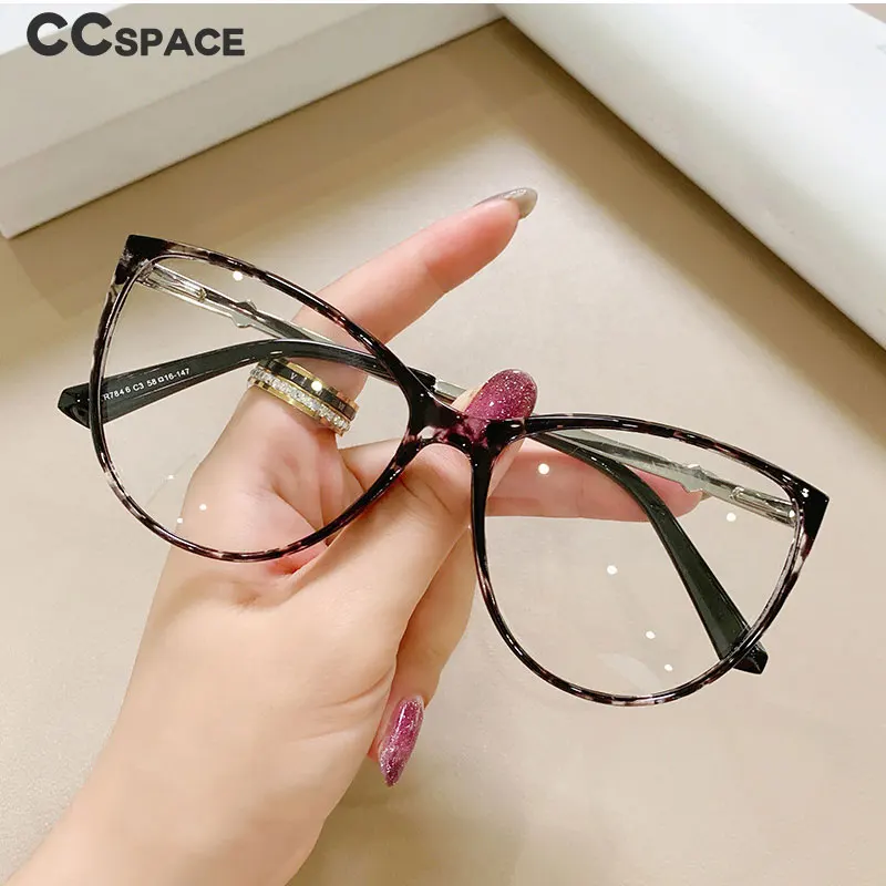 54543 Plastic Titanium Big Frame Anti Blue Light Glasses Frames Women TR90 Fashion Computer Eyeglasses