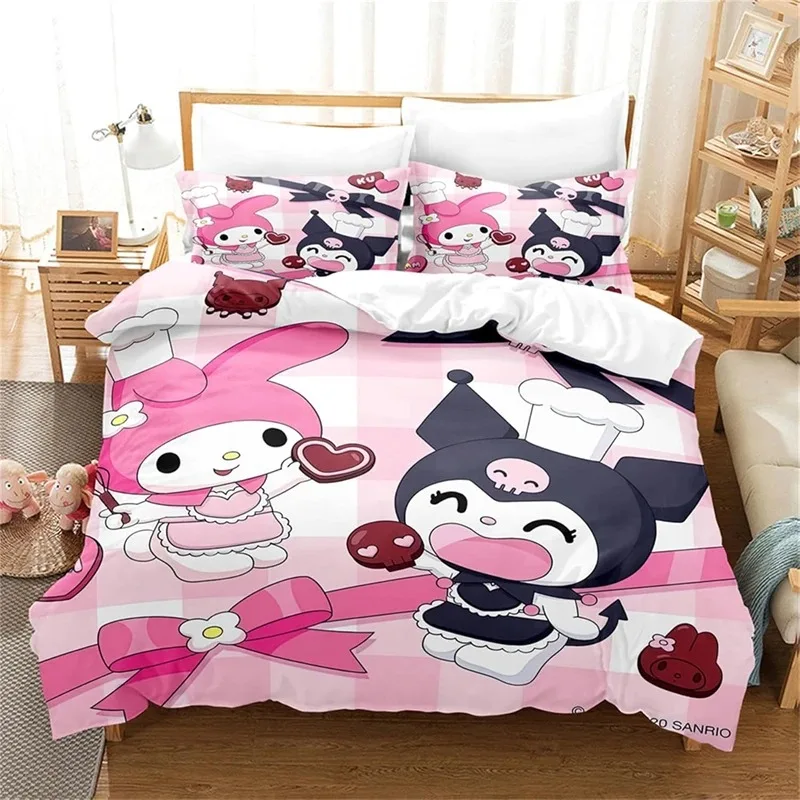 Cartoon Kulomi Duvet Cover Pillowcase, Home Bedroom Bedding Set Cartoon 3 Piece King Size Comfortable Duvet Cover