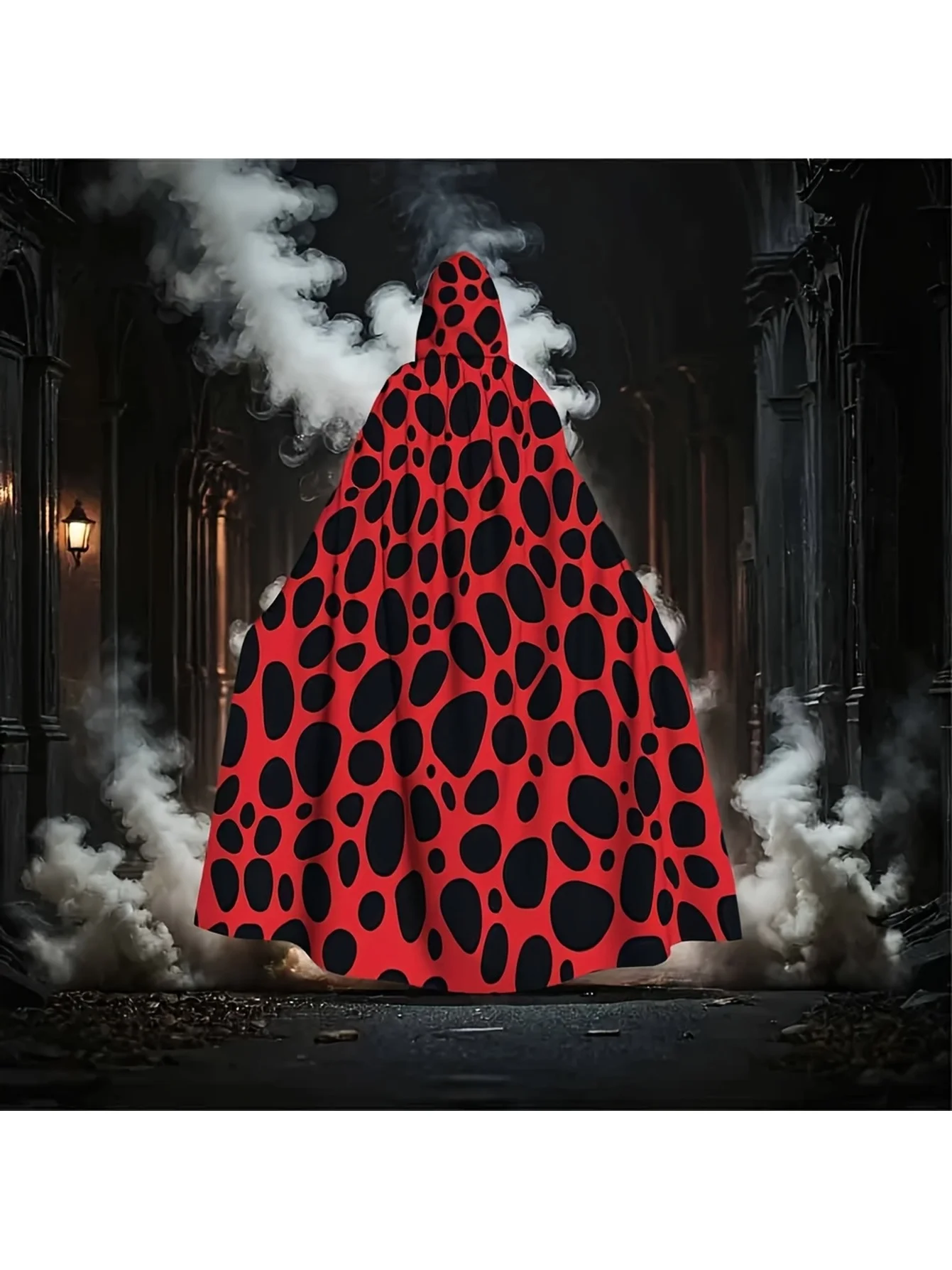 Wearable Blanket Cloak Costume Red Black Ladybug/Pebble-Like Hooded Cape for Themed Parties Sleepovers Dress Up