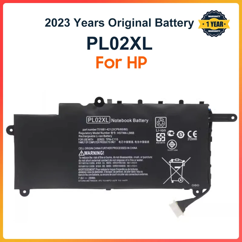 

PL02XL Laptop Battery HP Pavilion 11 X360 11-n010dx 11-n000snx 11-N014TU 11-N030TU 751681-421 HSTNN-LB6B HST-DB6B 29WH