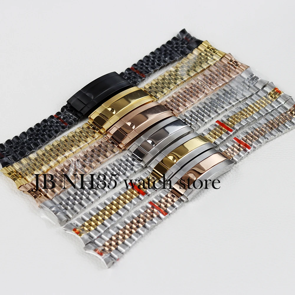 20mm jubilee bracelet gold black rose gold silver soild stainless steel for sub gmt datejust watch 40/36mm nh35 case watchband